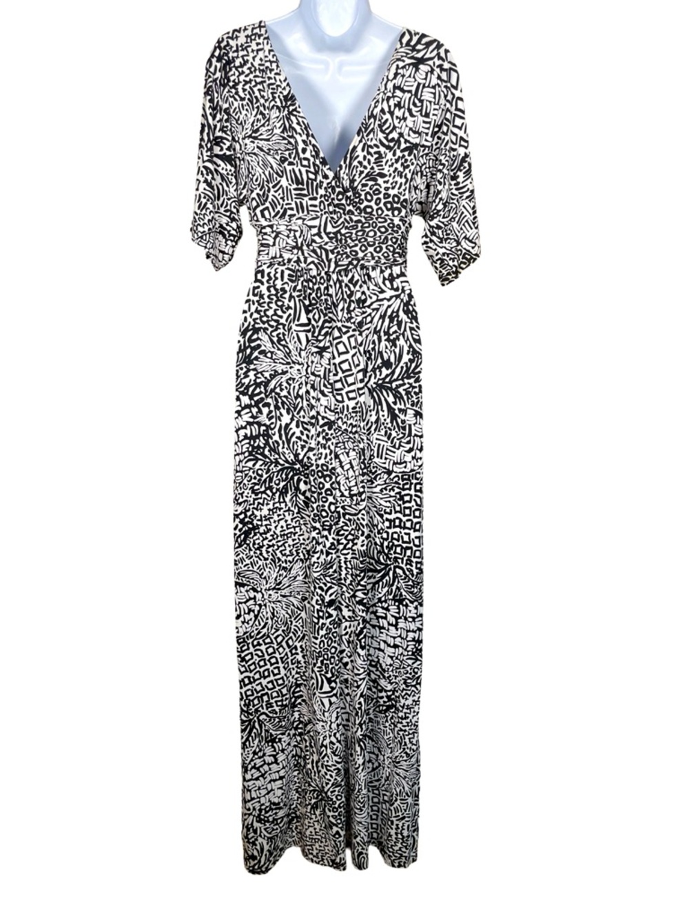 Lilly Pulitzer Parigi Maxi Dress S Black White Onyx Home Slice - Picture 3 of 6